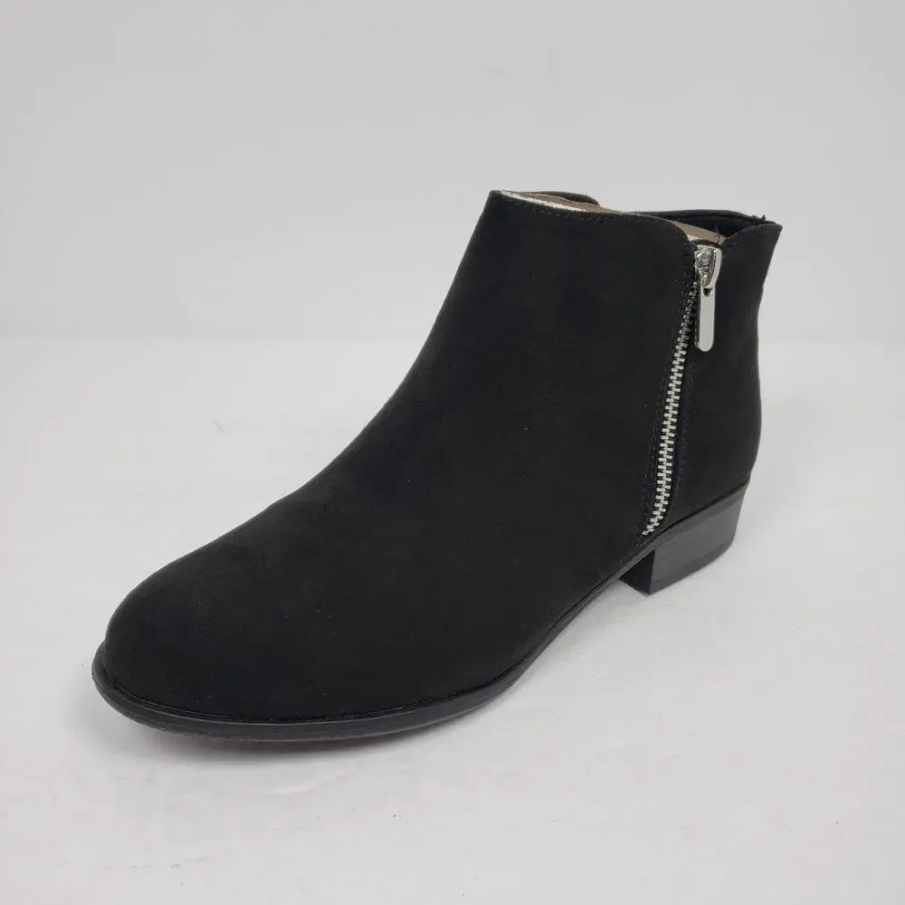 Sonoma Goods For Life Osmona Girls Size 4Y Black Side Zip Ankle Bootie Boots